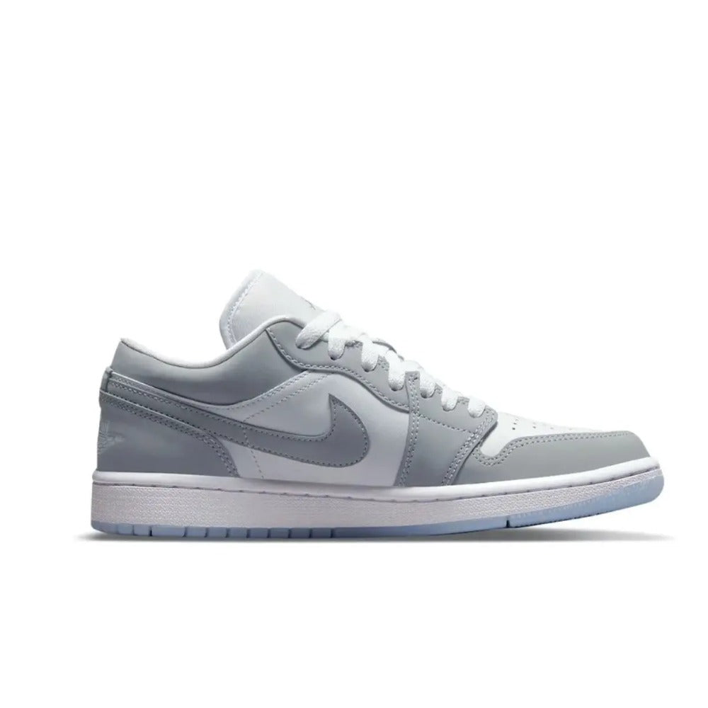 DC0774-105-Women's Air Jordan 1 Low 'White Wolf Grey' Sports Sneakers
