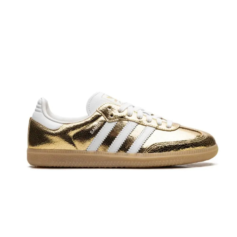 KI5719-Samba OG Gold Metallic Cracked Leather Women's