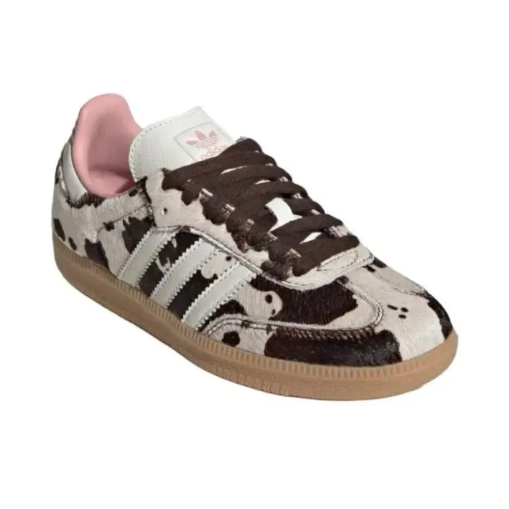 JS3931-Samba OG Cow Print Closed Athletic Sneakers