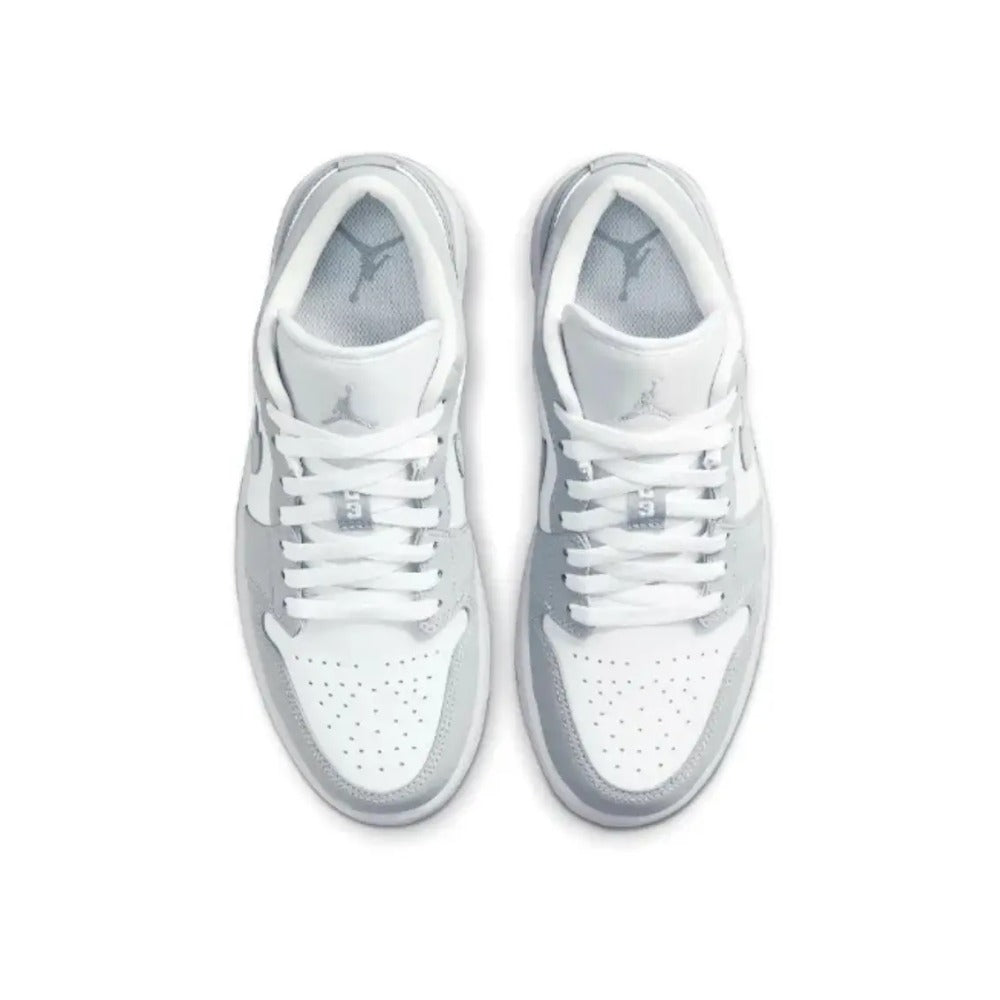 DC0774-105-Women's Air Jordan 1 Low 'White Wolf Grey' Sports Sneakers